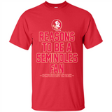 Reasons to be a Florida State Seminoles Fan Complete List on Back - Shirt