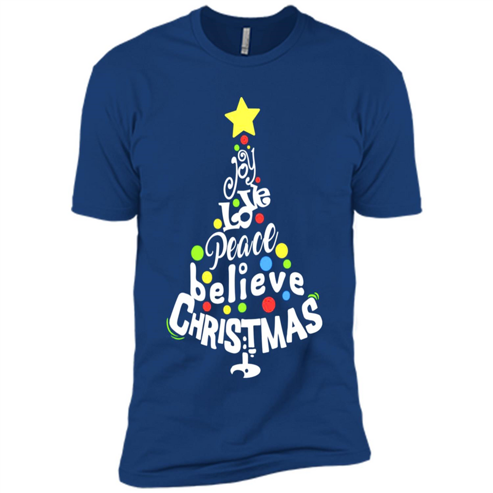 Joy Love Peace Believe Christmas Tree