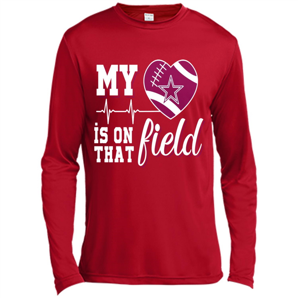 Dallas Cowboys Football My Heart is on that Field - Canvas Long Sleeve T-Shirt