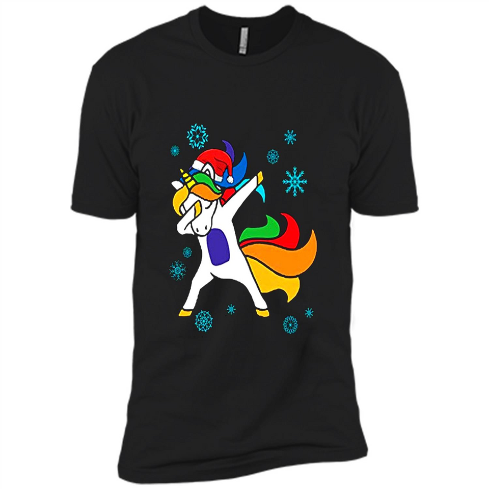 Christmas Dabbing Unicorn - Premium Short Sleeve T-Shirt
