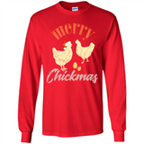 Christmas Chicken Vintage Shirt Funny Santa Hen Farmer Lover - Long Sleeve T-Shirt