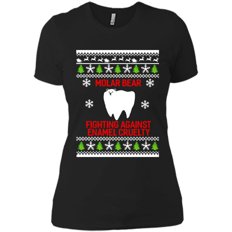 Molar bear fighting against enamel cruelty Christmas - Ladies' Boyfriend T-Shirt