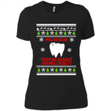 Molar bear fighting against enamel cruelty Christmas - Ladies' Boyfriend T-Shirt