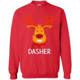 Dasher Reindeer Santa Claus Funny Xmas Holiday T-Shirt - Sweatshirt