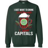 I Just Want To Drink Hot Chocolate & Watch Washington Capitals Ugly Christmas Sweater PINGPONG