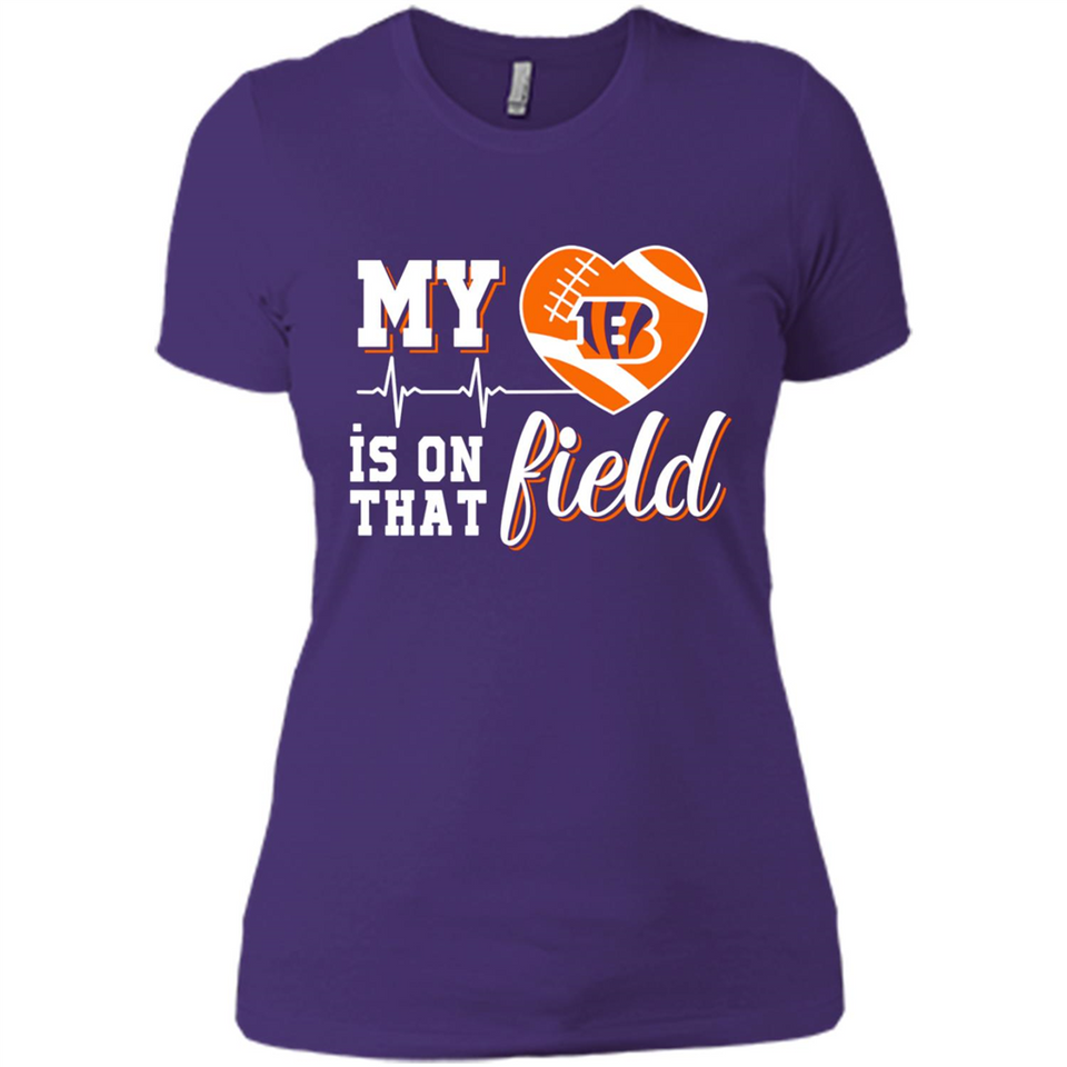 Cincinnati Bengals Football My Heart is on that Field - Ladies' Boyfriend T-Shirt