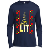 Funny Lets Get Lit Christmas Tree - Canvas Long Sleeve T-Shirt