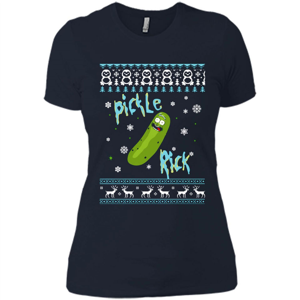Rick and Morty Pickle Rick Ugly Christmas Sweater - Ladies' Boyfriend T-Shirt