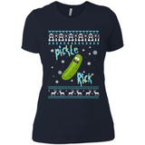 Rick and Morty Pickle Rick Ugly Christmas Sweater - Ladies' Boyfriend T-Shirt