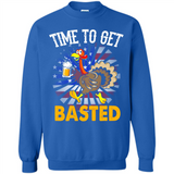 Time To Get Basted Funny Turkey Beer Thanksgiving - Sweatshirt