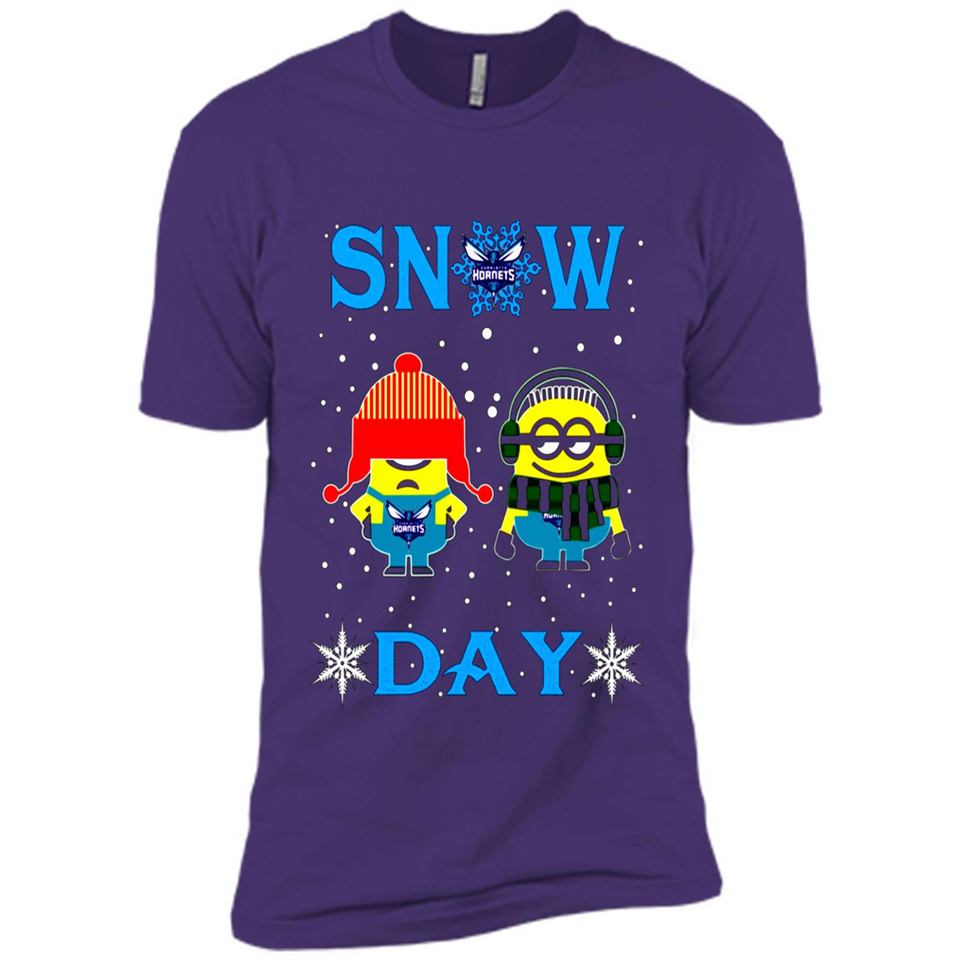 Snow Day Shirt For Charlotte Hornets Vs Minion Fans pingpong