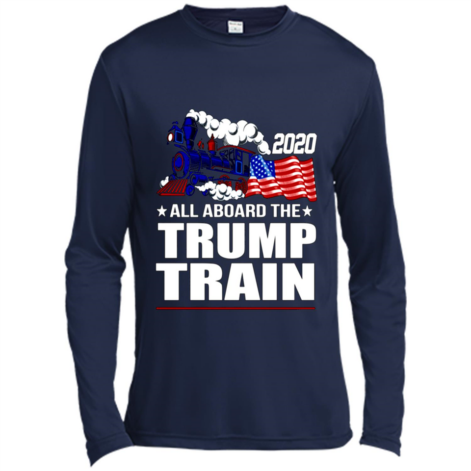 All Board The Trump Train 2020 Patriotic U.S Flag pingpong - Canvas Long Sleeve T-Shirt