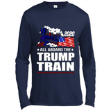 All Board The Trump Train 2020 Patriotic U.S Flag pingpong - Canvas Long Sleeve T-Shirt