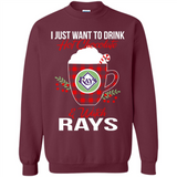 I Just Want To Drink Hot Chocolate & Watch Tampa Bay Rays Ugly Christmas Sweater PINGPONG