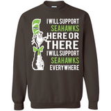 Shirt For Dr Seuss Cat And Seattle Seahawks Fans - Sweatshirt