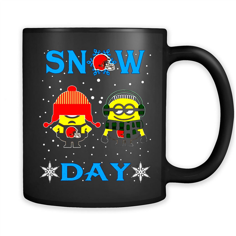 Snow Day Shirt For Cleveland Browns Vs Minion Fans pingpong