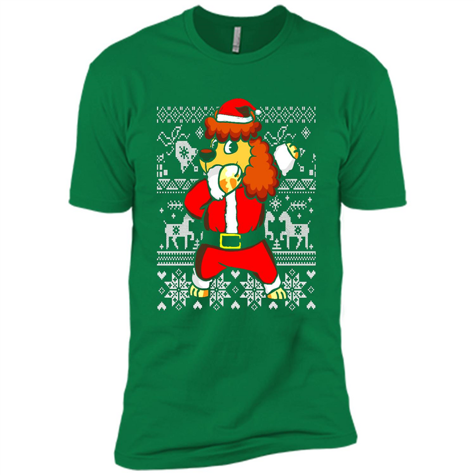Dabbing Poodle Santa Christmas Holiday Sweatshirt - Premium Short Sleeve T-Shirt