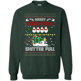 Merry Christmas Shitter Full Christmas Tree Snowman Sweater PINGPONG - Sweatshirt