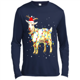 Christmas Lights Goat Wearing Santa Hat Funny Xmas - Canvas Long Sleeve T-Shirt