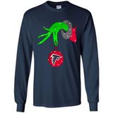 GRINCH HAND HOLDING ATLANTA FALCONS GLITTER CHRISTMAS PINGPONG