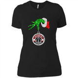 Funny Washington Wizards Glitter Grinch Monogram Ornament Christmas - Ladies' Boyfriend T-Shirt