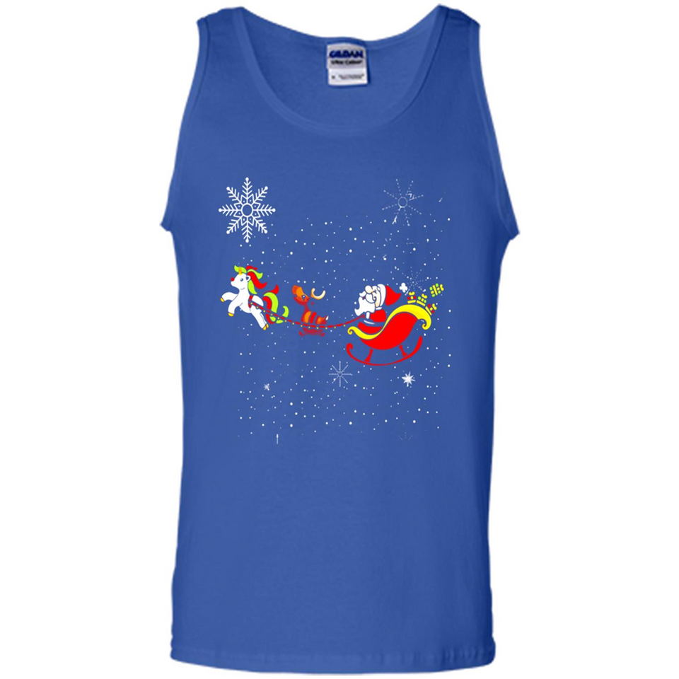 Christmas Unicorn Rudolph and Santa - Tank Top