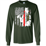 Paradise California Firefighter Thin Red Line Funds Youth T-Shirt PINGPONG - Long Sleeve T-Shirt