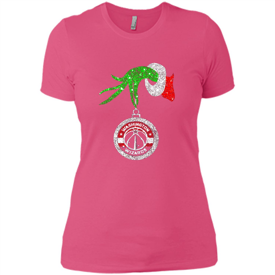 Funny Washington Wizards Glitter Grinch Monogram Ornament Christmas - Ladies' Boyfriend T-Shirt