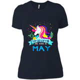 Unicorns are born in May Birthday Rainbow Gift Ladies Custom