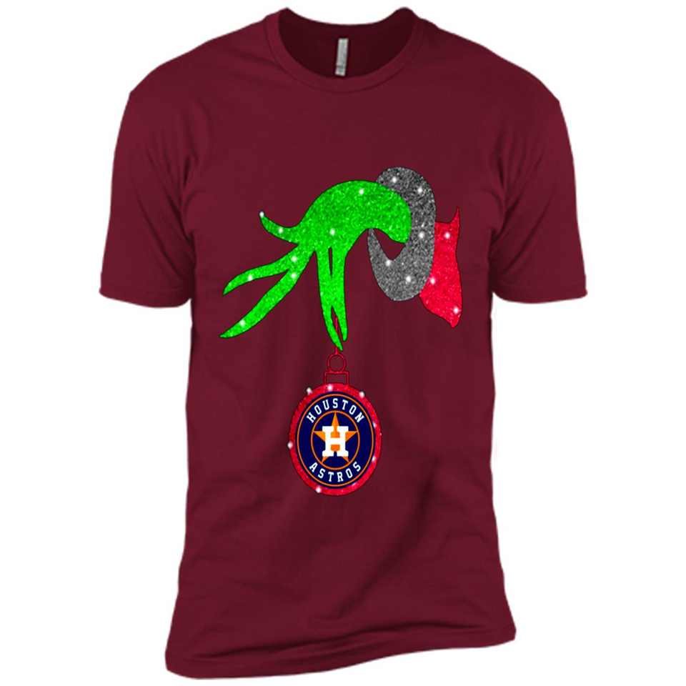 GRINCH HAND HOLDING HOUSTON ASTROS GLITTER CHRISTMAS PINGPONG