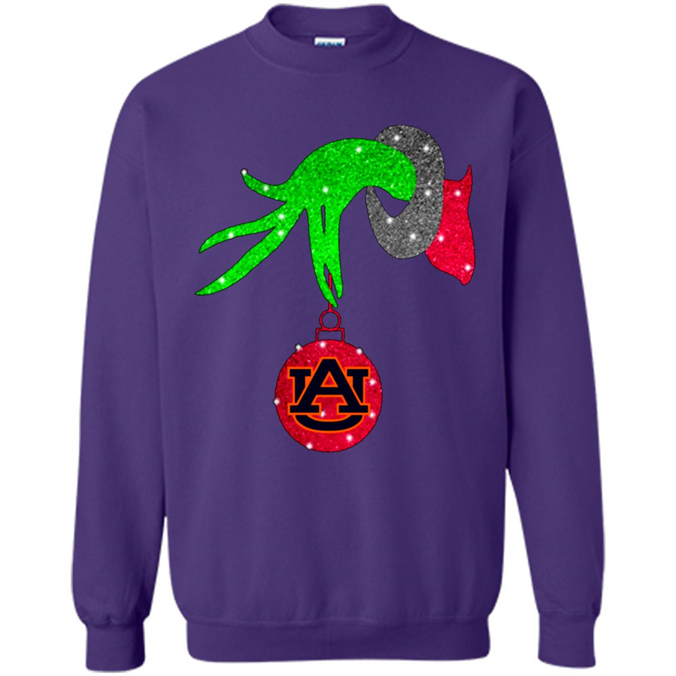 GRINCH HAND HOLDING AUBURN TIGERS GLITTER CHRISTMAS PINGPONG