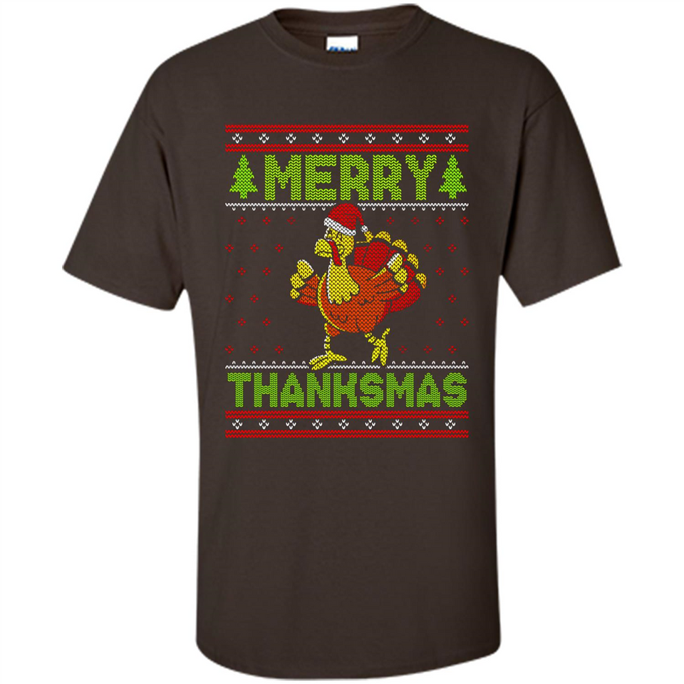Merry Thankmas Ugly Xmas Thanksgiving Turkey Sweatshirt - Shirt