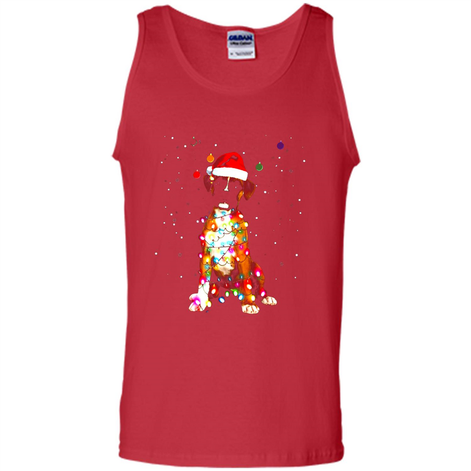 Christmas Lights Boxer Dog Funny Xmas Sweatshirt - Tank Top