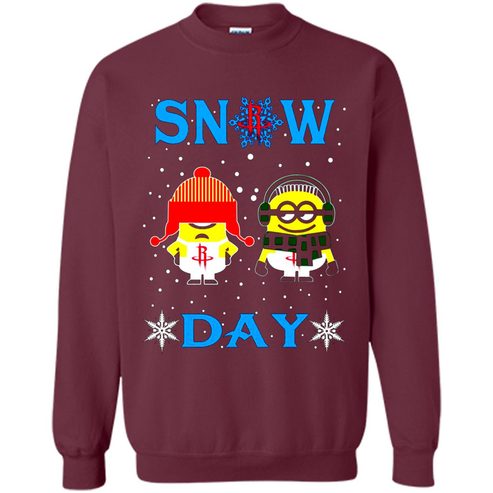 Snow Day Shirt For Houston Rockets Vs Minion Fans pingpong
