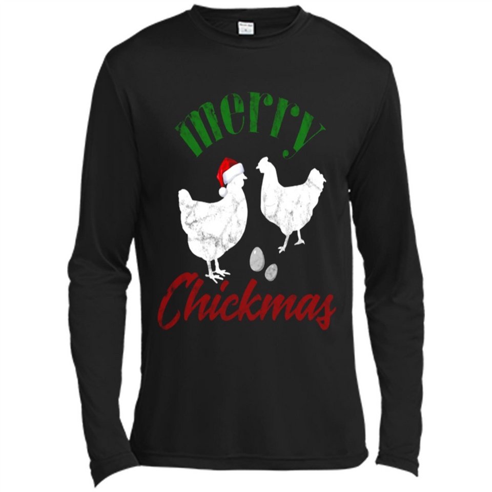Christmas Chicken Shirt Santa Hens Lover Funny Farmer Gift - Canvas Long Sleeve T-Shirt
