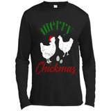 Christmas Chicken Shirt Santa Hens Lover Funny Farmer Gift - Canvas Long Sleeve T-Shirt