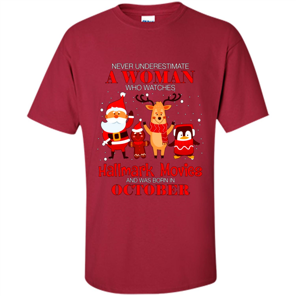 Never Underestimate An October Woman Watches Hallmark Movies Sweatshirt PINGPONG