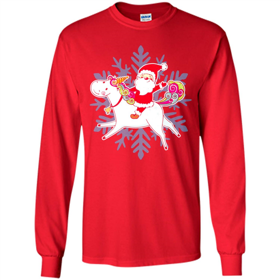 Unicorn And Santa Christmas 1 - Long Sleeve T-Shirt
