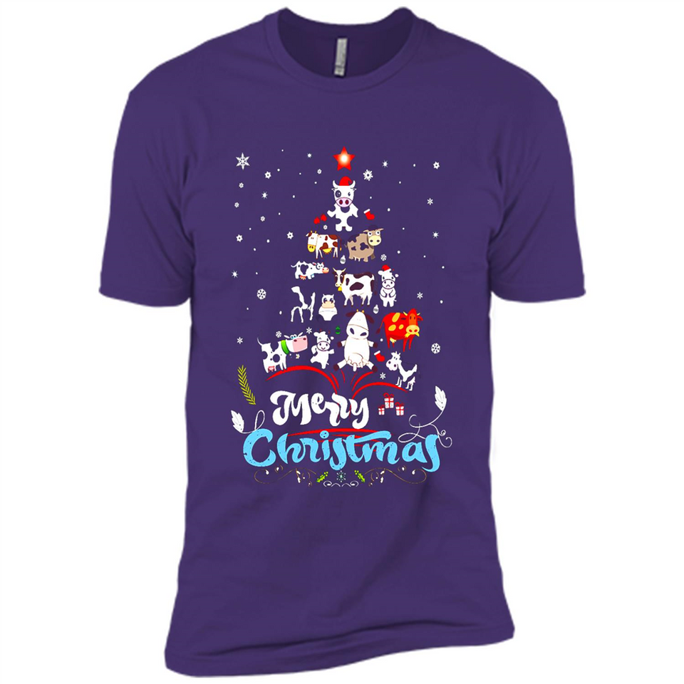 Christmas Ugly Sweater Animal Tree Pine Merry Christmas - Premium Short Sleeve T-Shirt