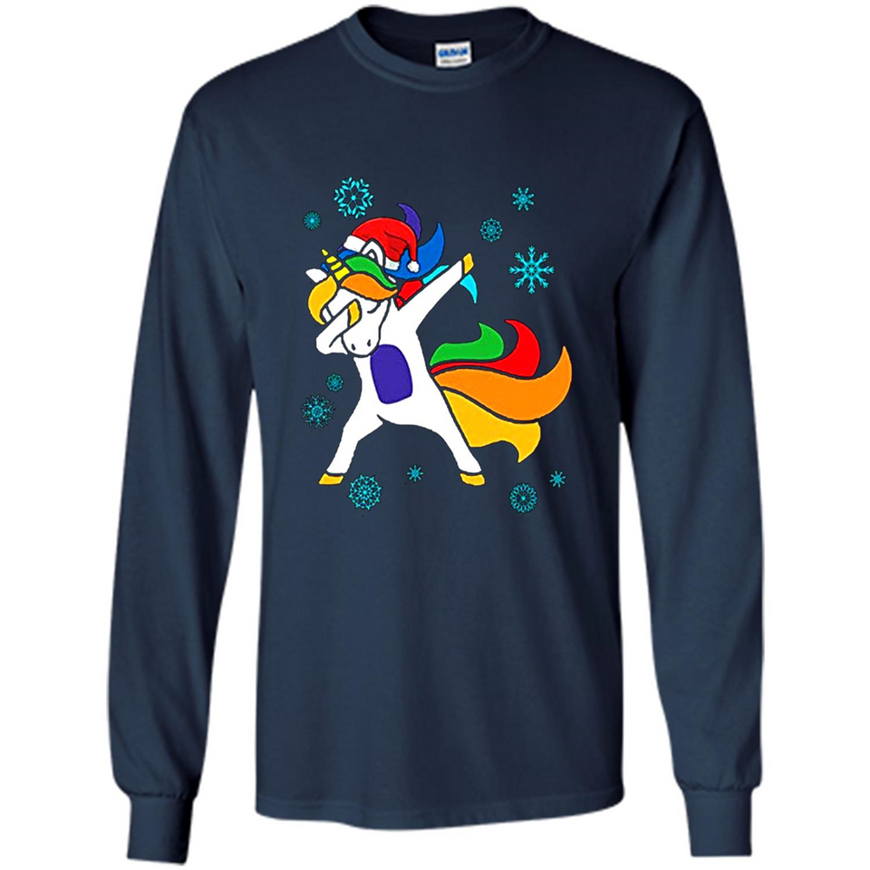 Christmas Dabbing Unicorn - Long Sleeve T-Shirt