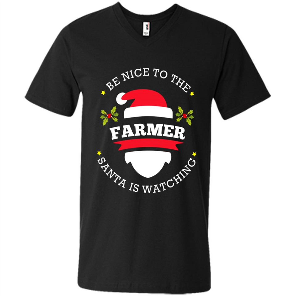 Be Nice to Farmer Santa Watching Christmas 1 - Men's V-Neck