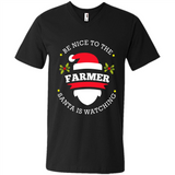 Be Nice to Farmer Santa Watching Christmas 1 - Men's V-Neck