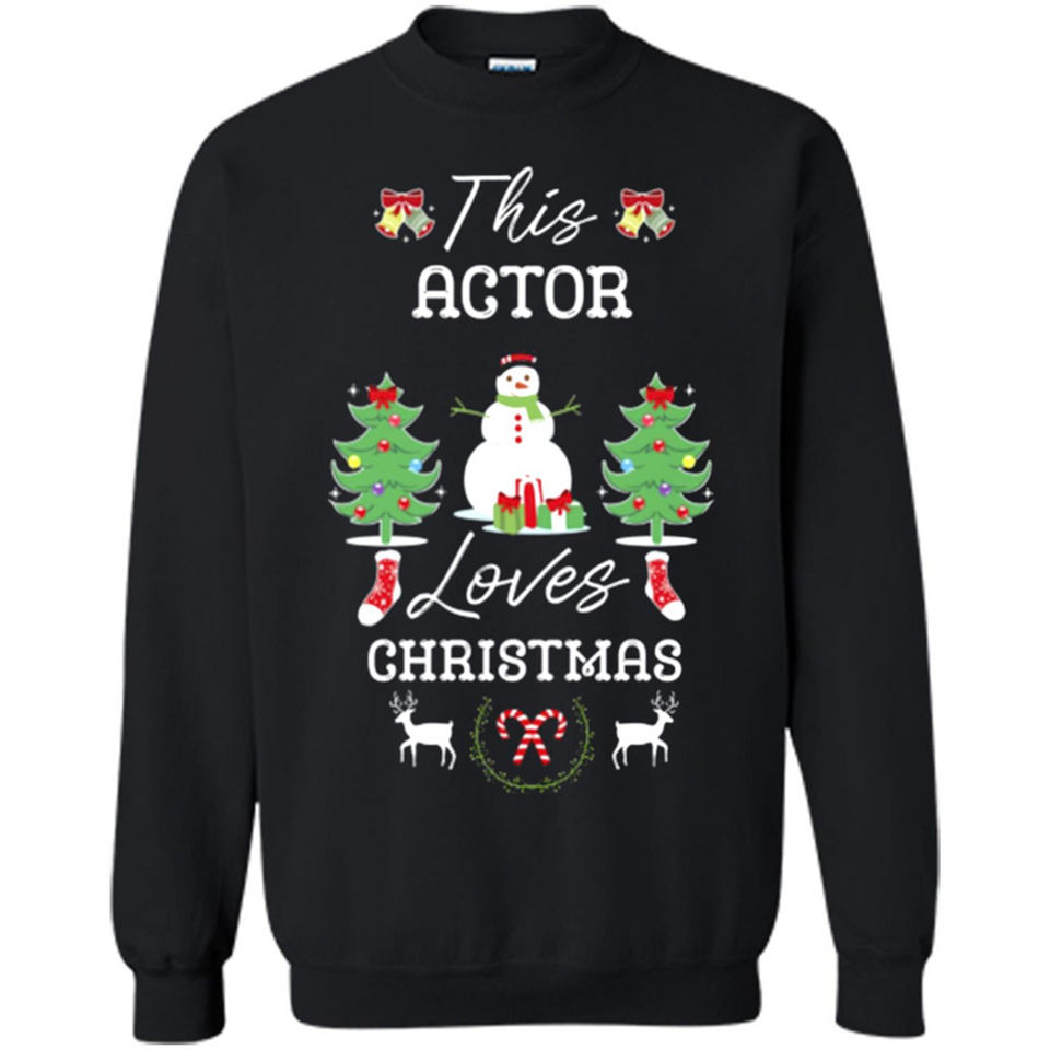 This Actor Loves Christmas Tree Shirt with Snowman