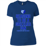 Reasons to be a Memphis Grizzlies Fan Complete List on Back - Ladies' Boyfriend T-Shirt