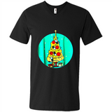 Funny Pizza Ugly Christmas Sweater Xmas Pizza Tree - Men's V-Neck