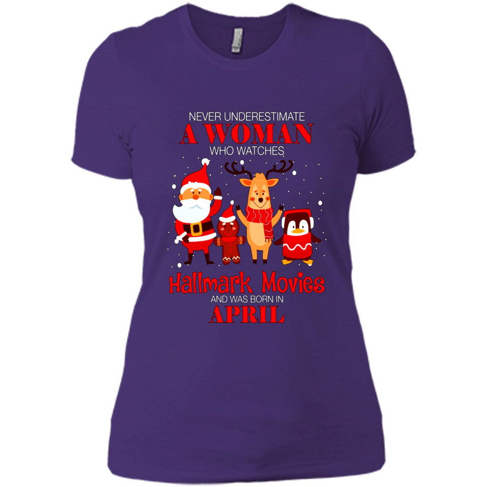 Never Underestimate An April Woman Watches Hallmark Movies Sweatshirt PINGPONG