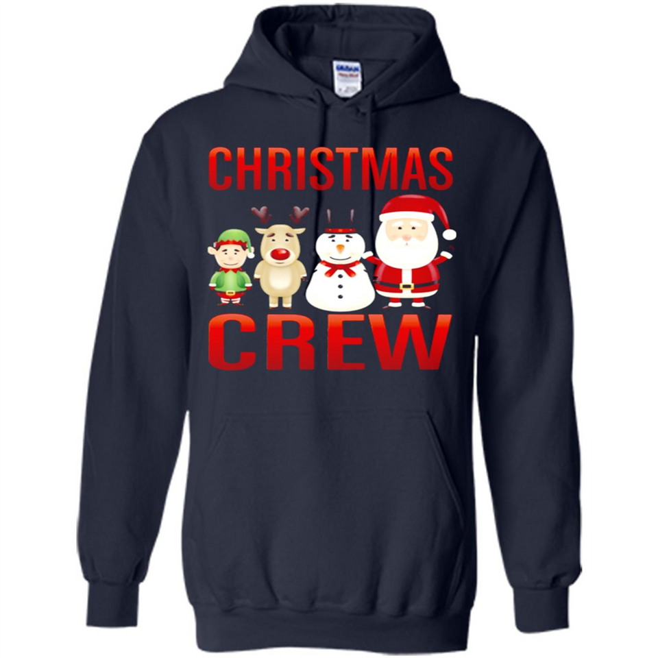 CHRISTMAS CREW Shirt X-mas Santa Snowman Reindeer Elf - Hoodie