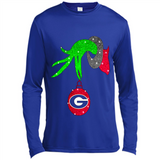 GRINCH HAND HOLDING GEORGIA BULLDOGS GLITTER CHRISTMAS PINGPONG