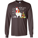 Llama Tis the season to be slothy Christmas sweatshirt PINGPONG - Long Sleeve T-Shirt