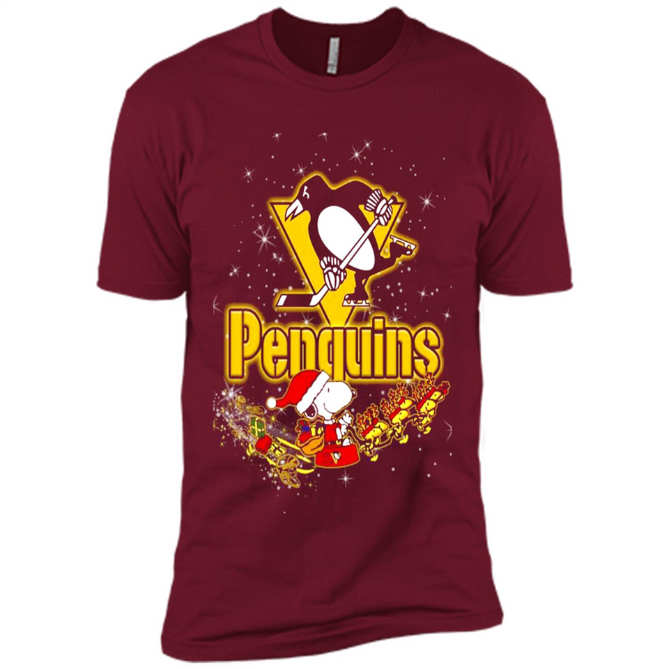 Snoopy Christmas Pittsburgh Penguins - Premium Short Sleeve T-Shirt